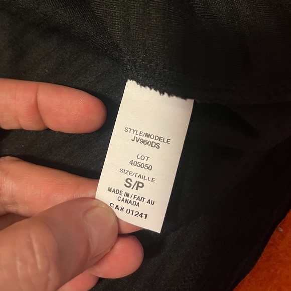 Black stretchy corduroy V-neck mini pinafore dress made in Canada NWT - Picture 7 of 10